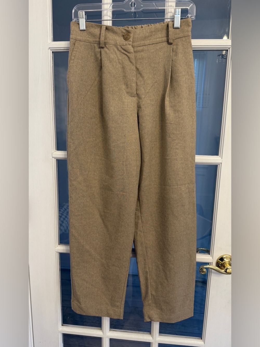 ZARA Women's Beige Mid Rise Trouser Pants Size XS